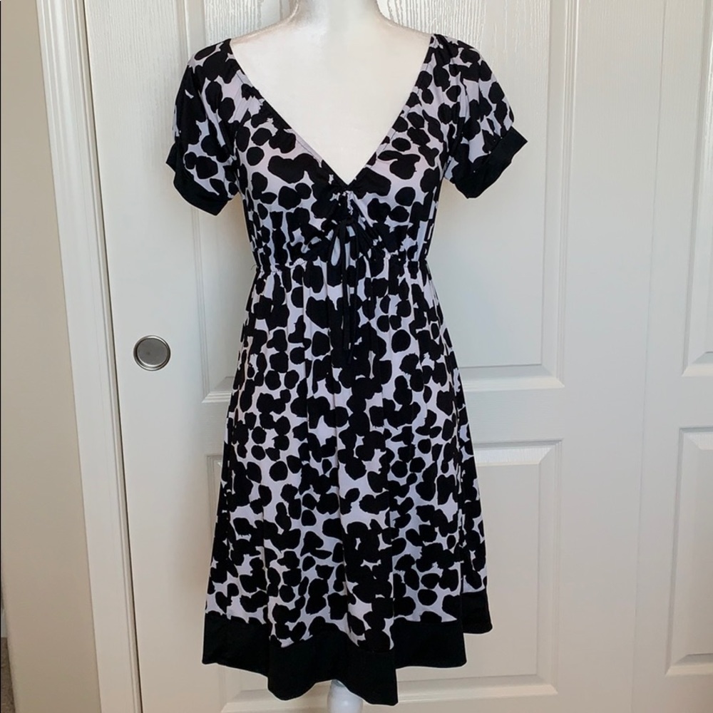 INC Black and White Short Sleeve Dress #27